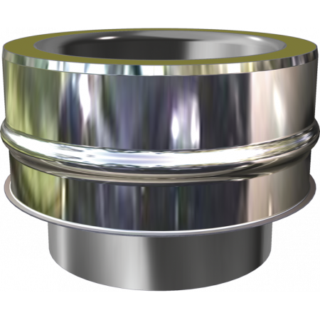 Ptr30 Inox - Raccord Simple Paroi Red - D 130 / D 80  - Vit